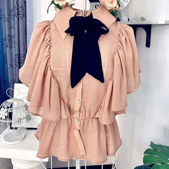 LAST ONE!!! ZARA Blouse with Contrasting Tie - Picture 10 of 12